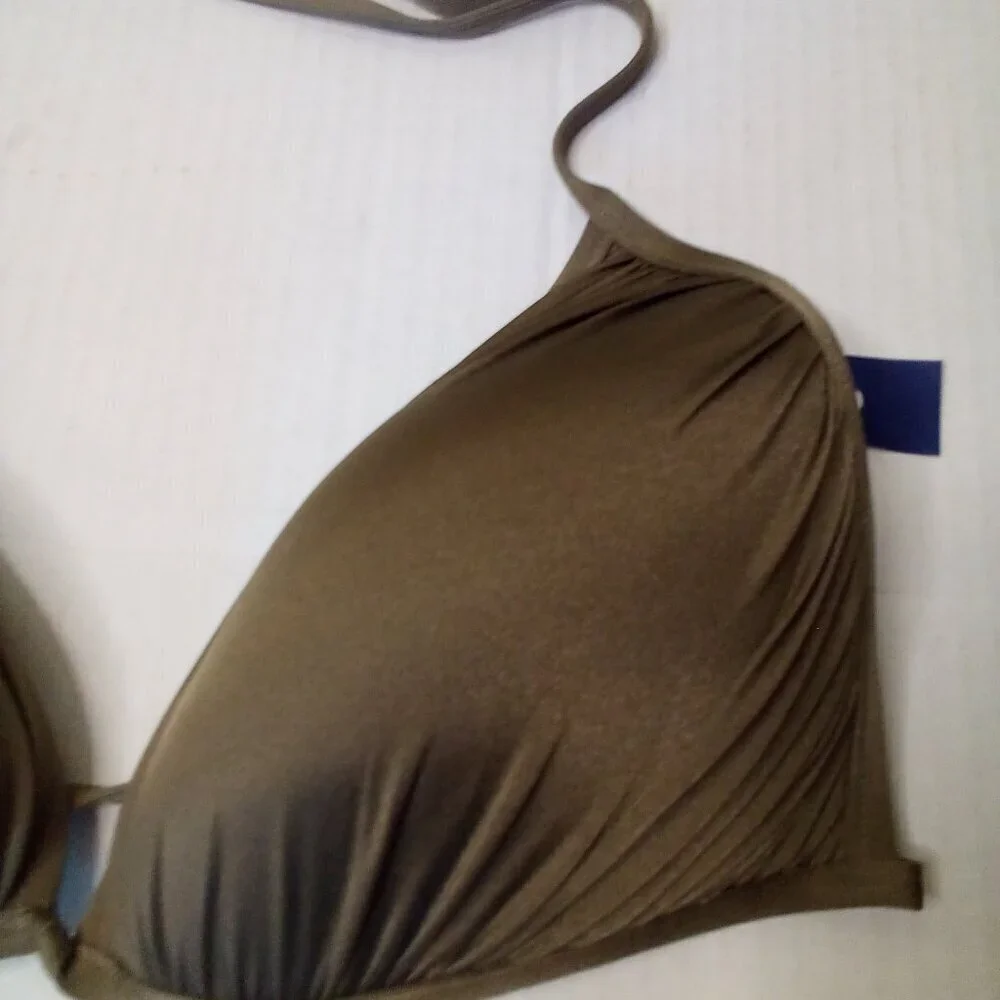 Old Navy Bikini Top Women XL Triangle Swim Padded Cups Brown